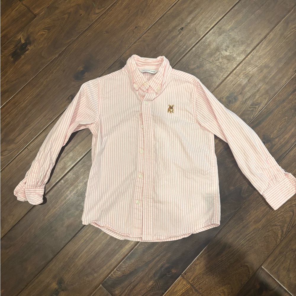 Janie and Jack Pink Striped Button Down Shirt